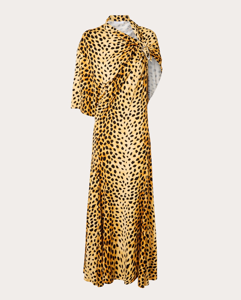 Vestido comprido estampado Amarelo-1