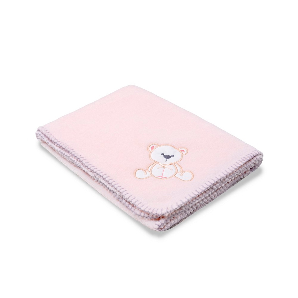 Manta bordada oso lazo Rosa-1