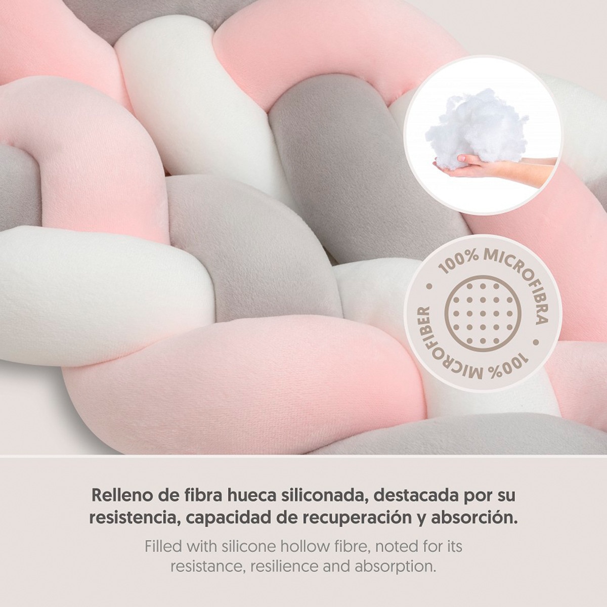Chichonera Trenza Decorativa Antivuelco Reductora Rosa-4