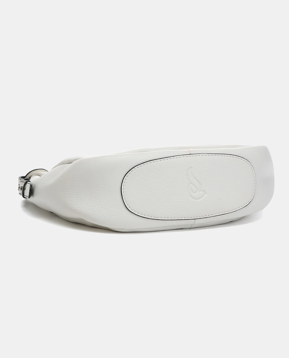 Mala de Ombro Oceans Diary em Pele - Branco Branco-4