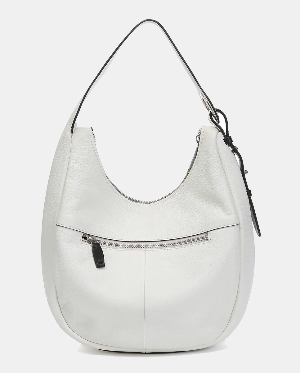 Mala de Ombro Oceans Diary em Pele - Branco Branco-3