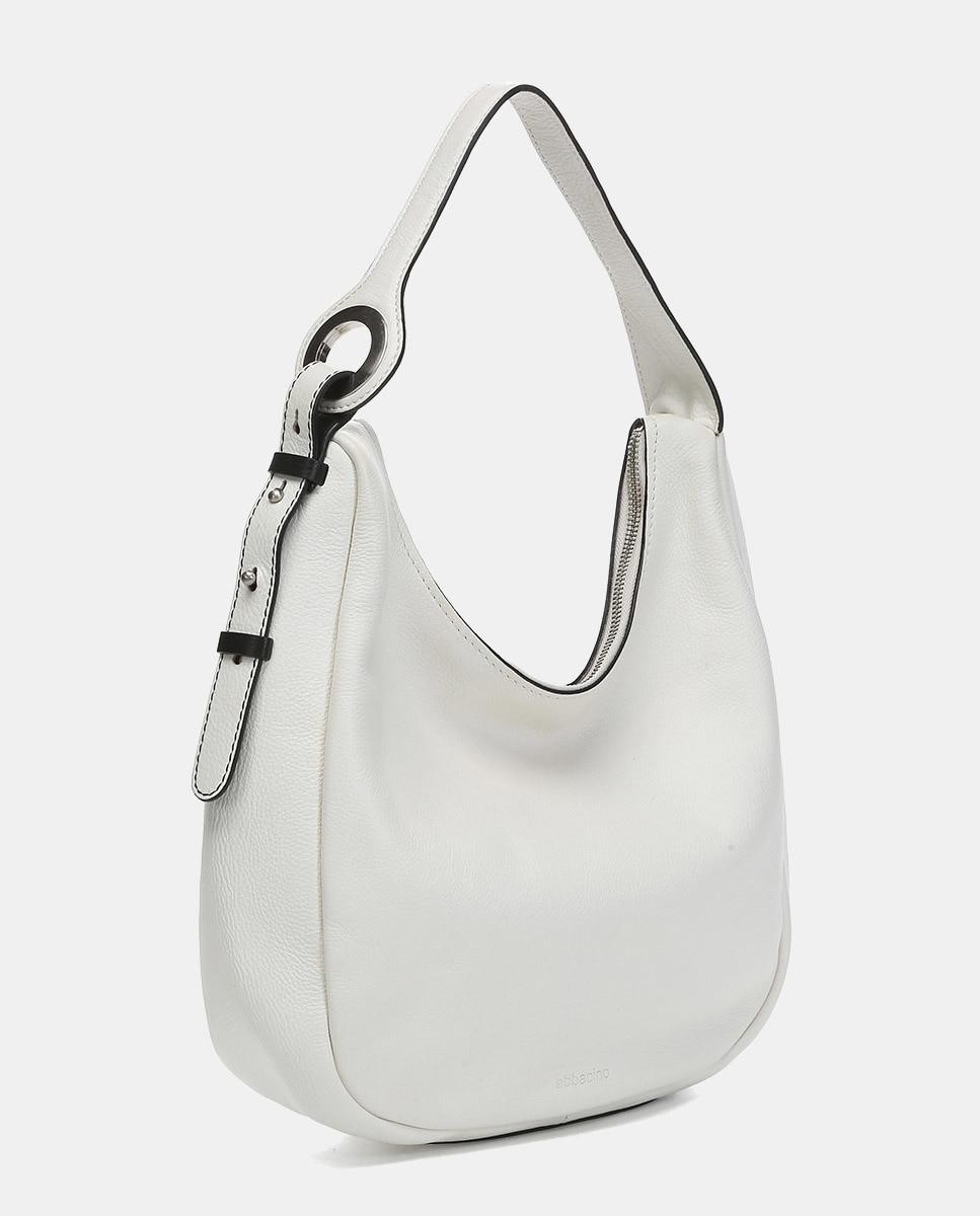 Mala de Ombro Oceans Diary em Pele - Branco Branco-2