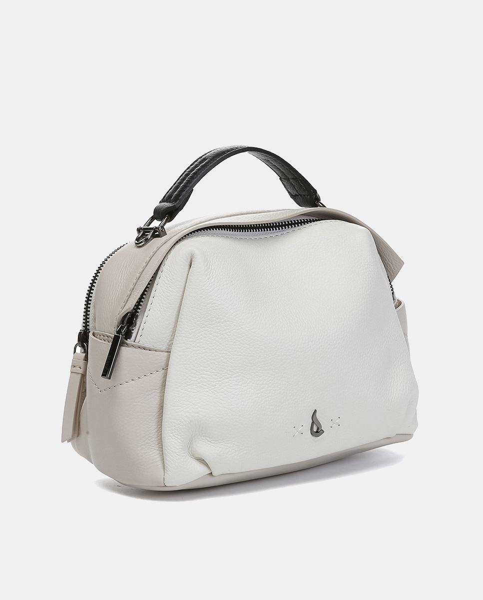 Mala a Tiracolo Oceans Diary em Pele - Branco Branco-2