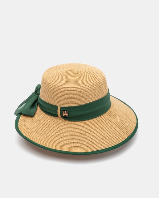 Imagem 0 de Chapéu Mesclado com Fita e Vivos - Bege/Verde