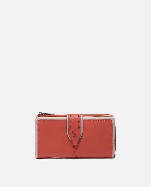 Imagem 0 de Carteira Grande Oceans Diary em Pele - Coral