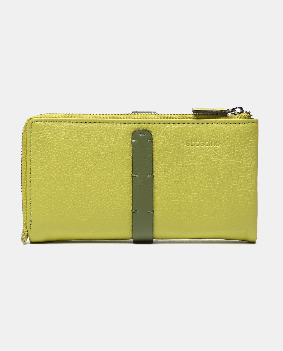 Carteira Grande Oceans Diary em Pele com Fecho Metálico - Verde Verde-3