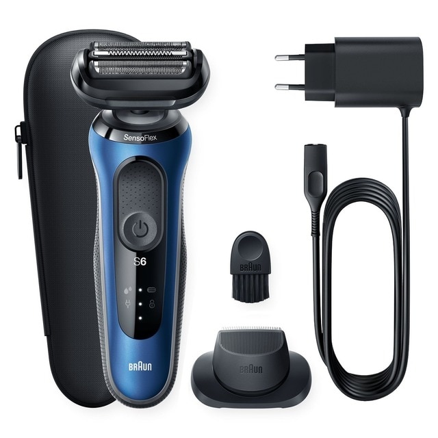 Imagem 0 de Máquina de Barbear Braun Série 6 61-B1200s SensoFlex - Azul