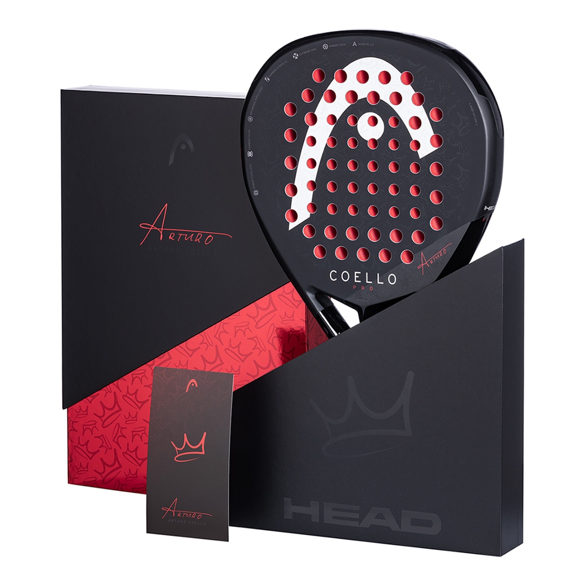 Raquete de Padel Coello Pro 2025 com Special Packaging Preto / Vermelho-2