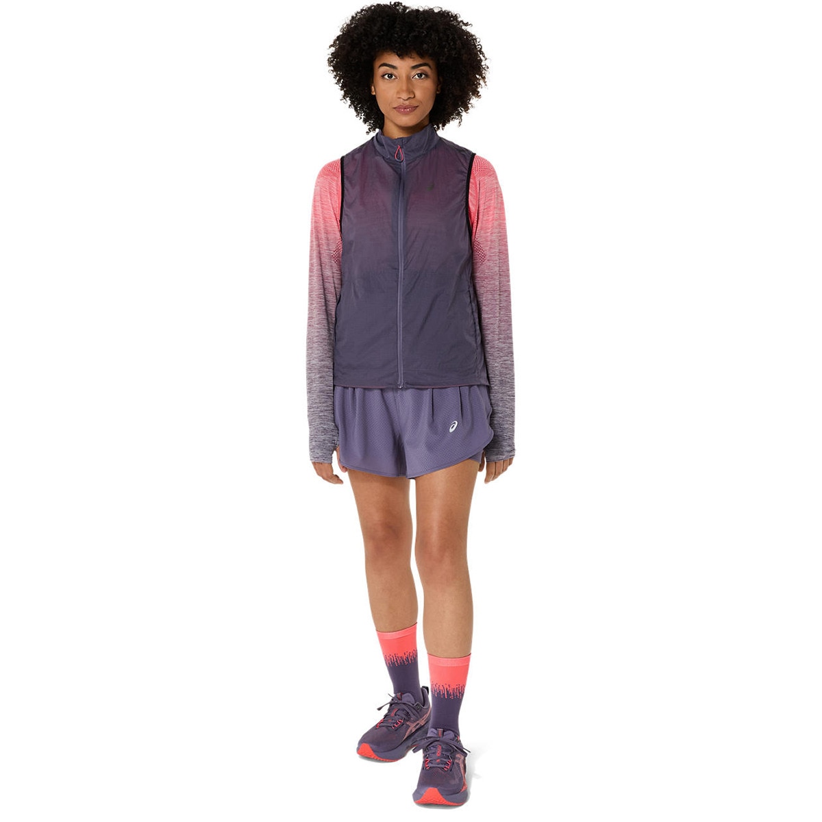 Colete Corta-Vento de Mulher Metarun Packable Gilet Roxo-9