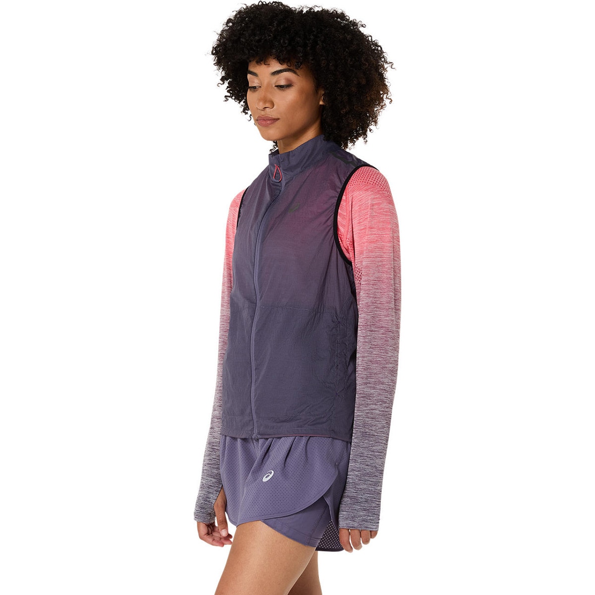 Colete Corta-Vento de Mulher Metarun Packable Gilet Roxo-3