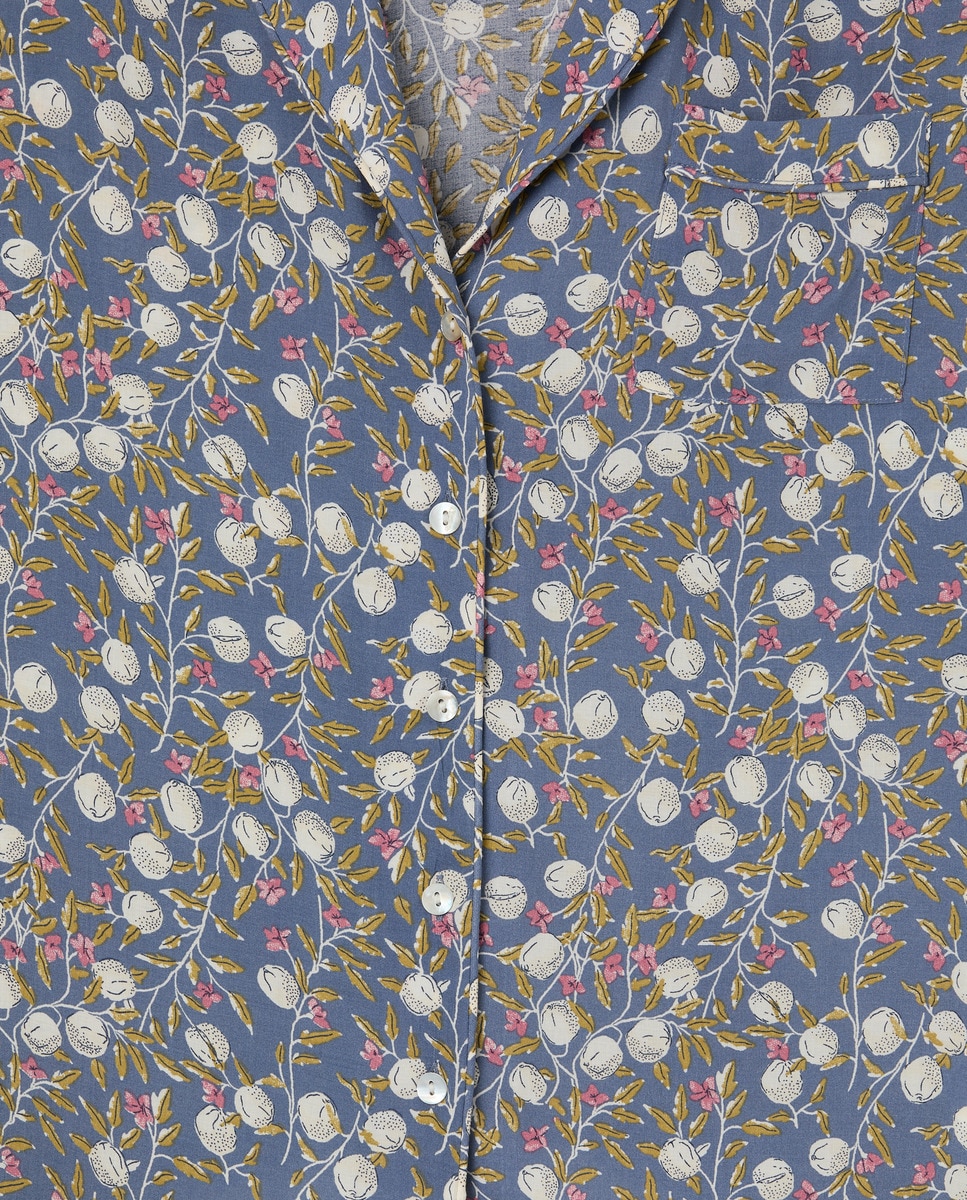 Pijama Mujer Dos Piezas Estampado Azul marino-4