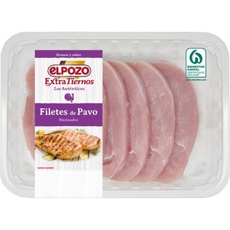 Extratiernos filetes de pavo marinados peso aproximado bandeja 600 g - Elpozo