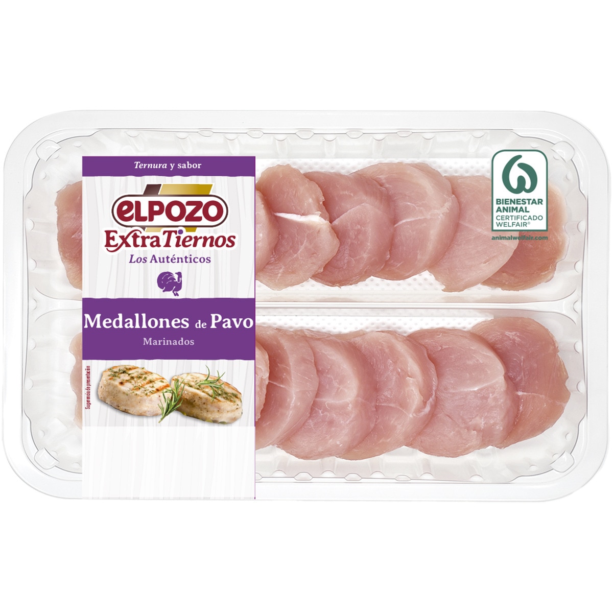 medallones de pavo marinado peso aproximado bandeja 350 g