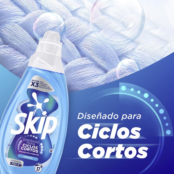 anti-odour washing machine liquid detergent for short cycles bottle 37 dose