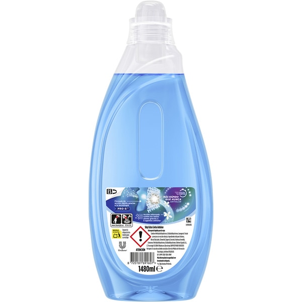 anti-odour washing machine liquid detergent for short cycles bottle 37 dose