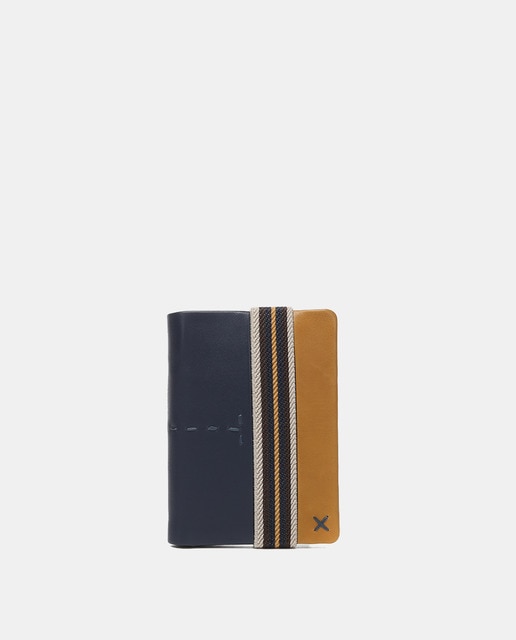 Imagen 0 de Cartera de hombre de piel con protección RFID en azul