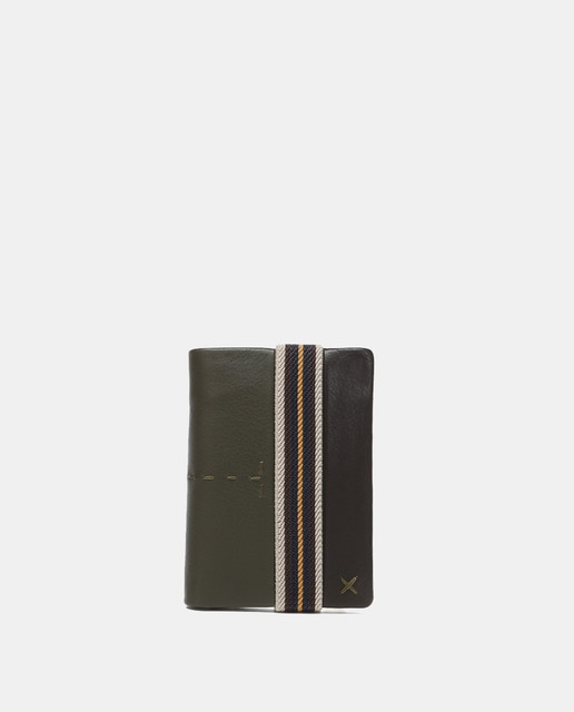 Imagen 0 de Cartera de hombre de piel con protección RFID en verde