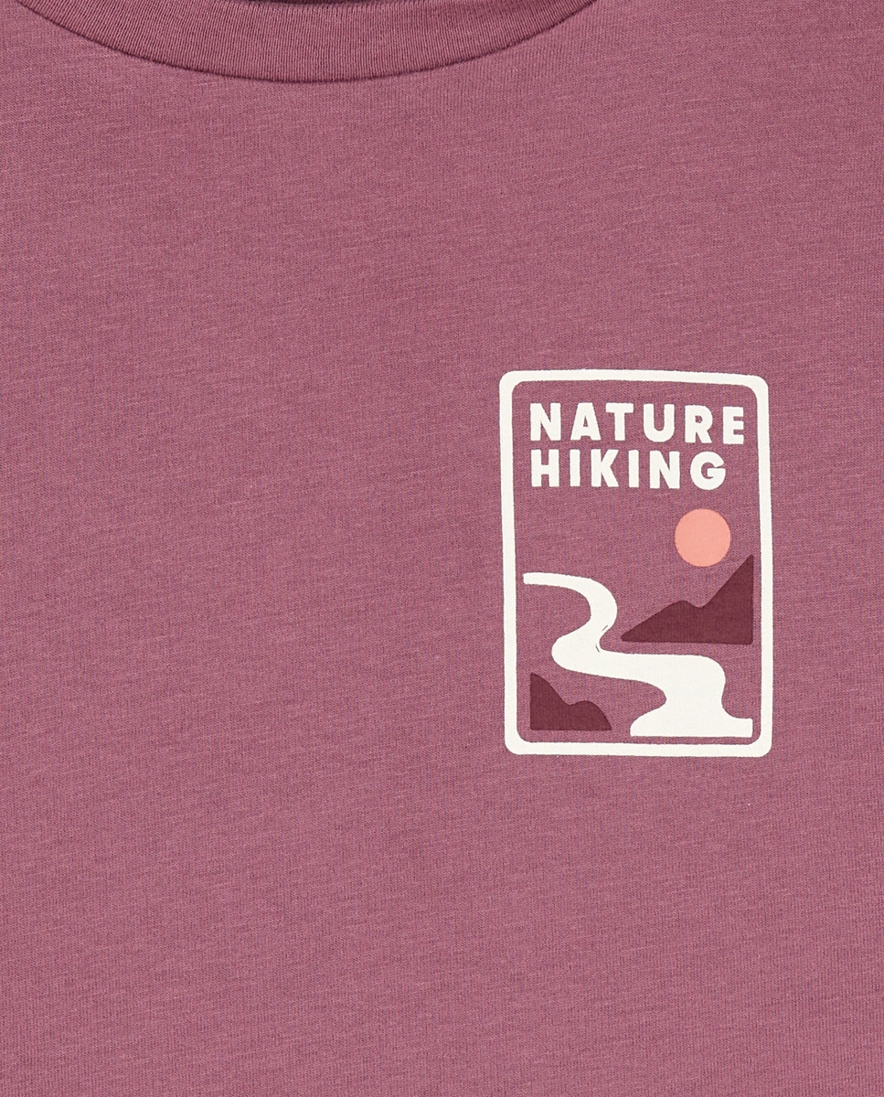 Camiseta de niño estampada manga larga Rosado-3