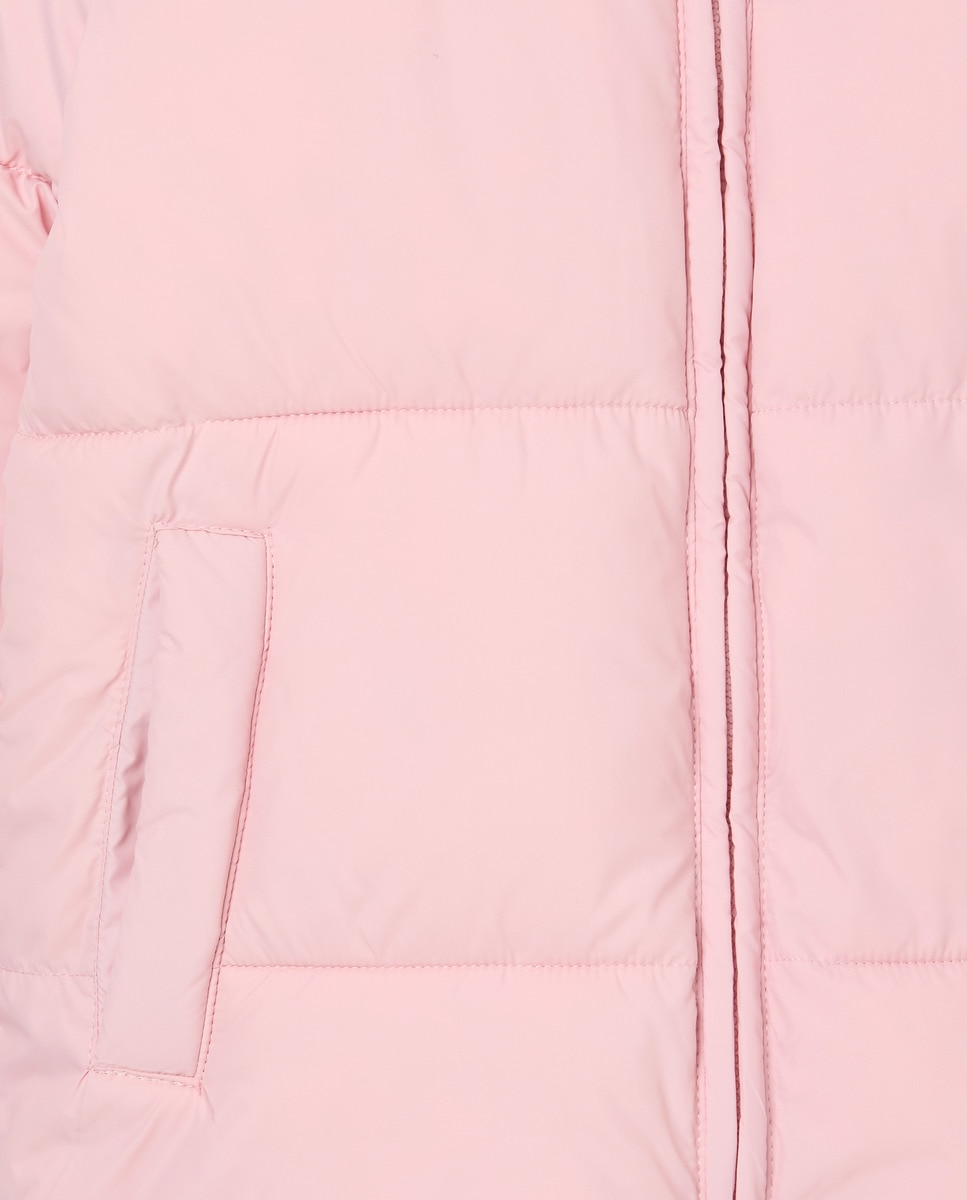 Parka Básica Tipo Blusão Acolchoado Rosa-claro-5