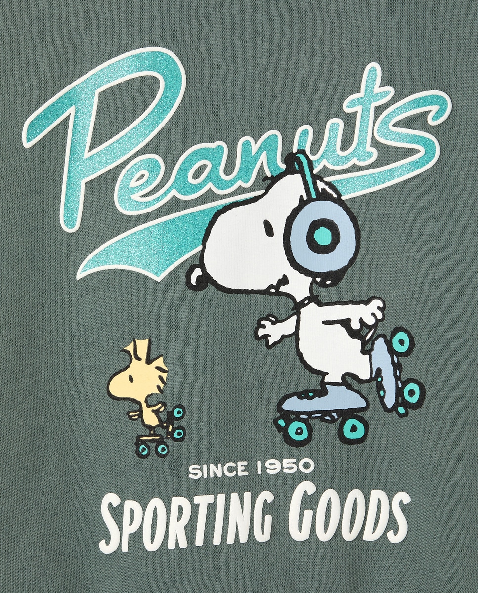 Sweatshirt com Detalhe Snoopy Verde-5