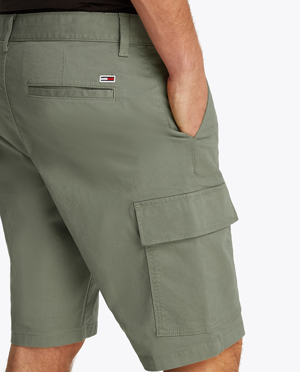Calções Cargo Slim Fit Verde-escuro-3
