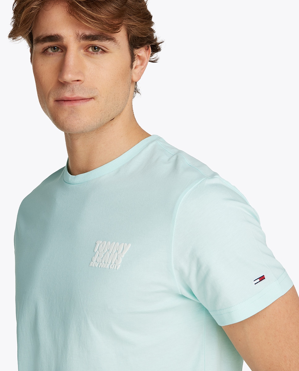 T-shirt de Manga Curta Slim Fit Verde-claro-3