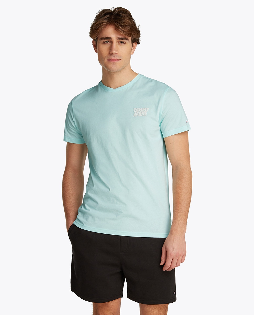 T-shirt de Manga Curta Slim Fit Verde-claro-1