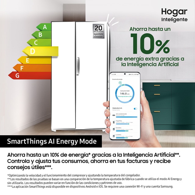 Thumbnail 3 de Samsung Bespoke AI frigorífico 640L inox 178cm