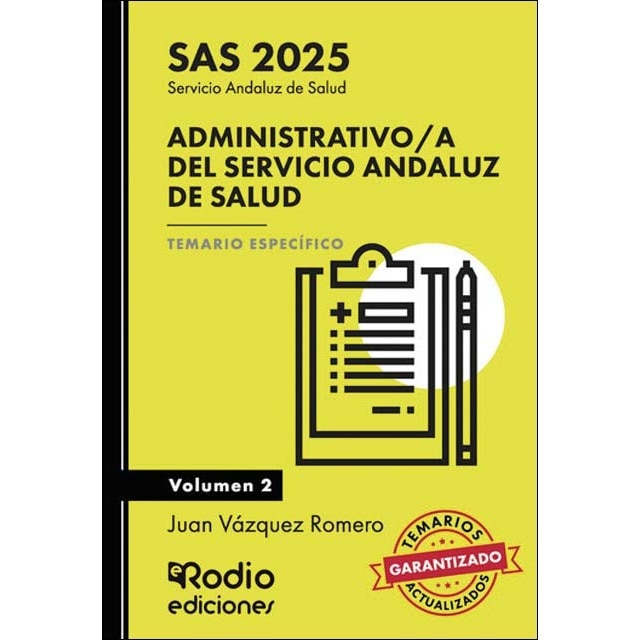 Imagem 0 de Administrativo a del Servicio Andaluz de Salud. SAS 2025. Temario Específico. Volumen 2 (Capa mole)
