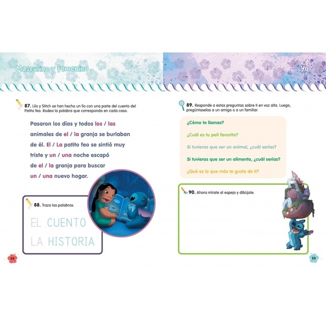 Stitch. (5-6 años) (Disney. Cuaderno de vacaciones): Escritura · Expresión oral · Formas y números · Explorar el mundo (Capa mole) 3