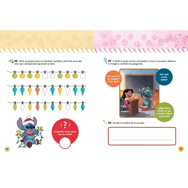 Stitch. (5-6 años) (Disney. Cuaderno de vacaciones): Escritura · Expresión oral · Formas y números · Explorar el mundo (Capa mole) 5