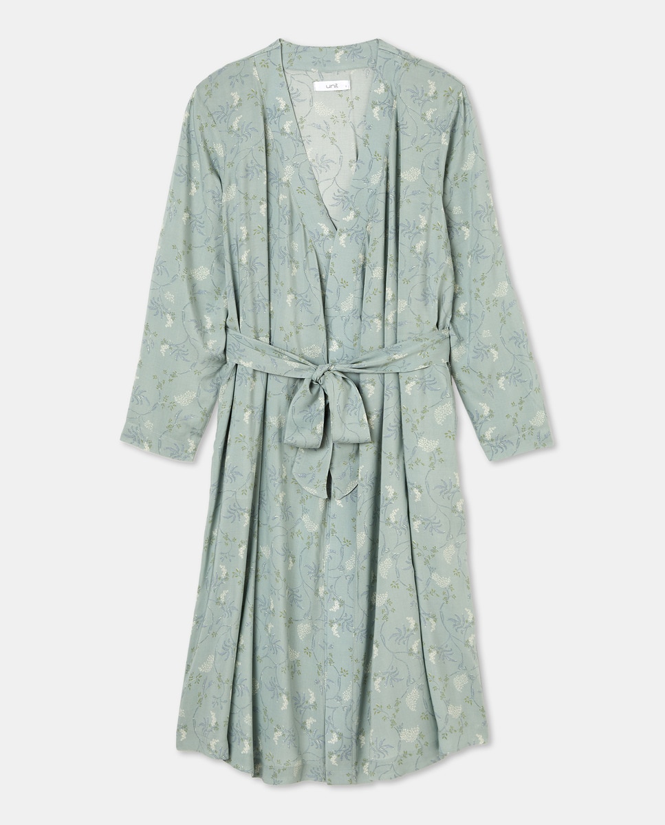 Bata Mujer Estampada Verde-3