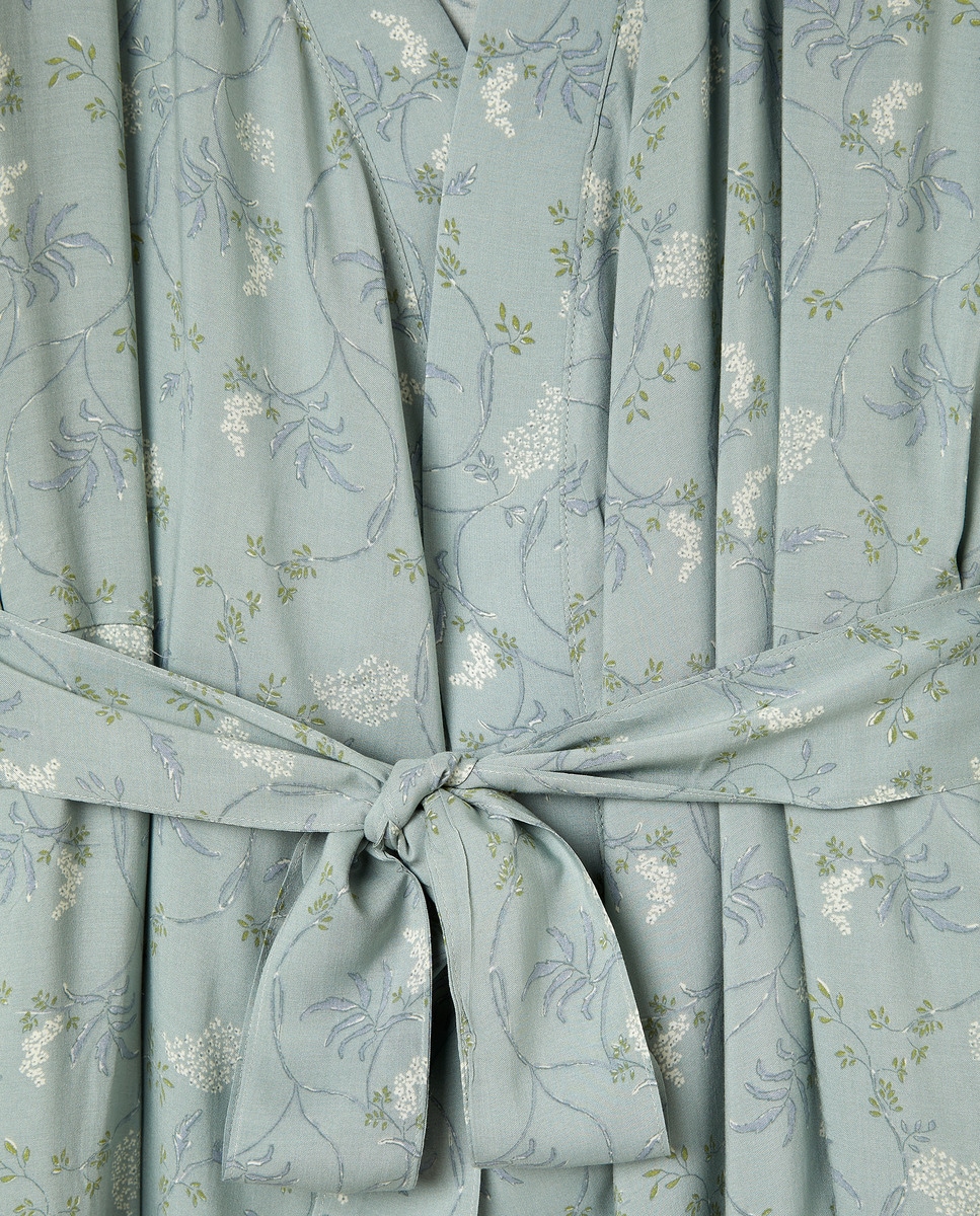 Bata Mujer Estampada Verde-4