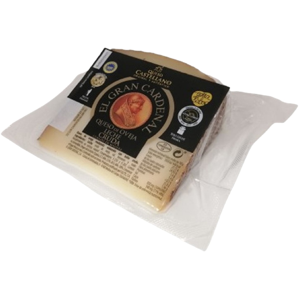 Queso castellano curado elaborado con leche cruda de oveja cuña 200 g - El Gran Cardenal