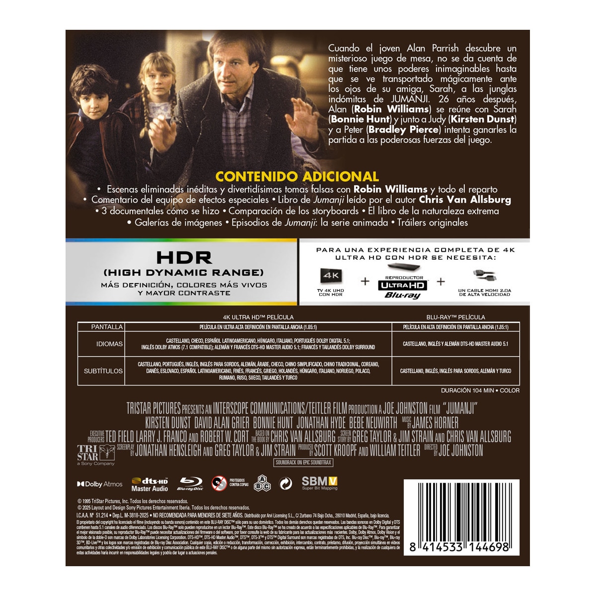 Jumanji (1995) (Edición 2025) (4K Ultra HD + Blu-Ray) 2