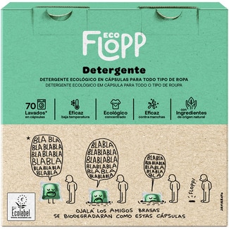 FLOPP detergente ecológico para todo tipo de ropa caja 70 cápsulas