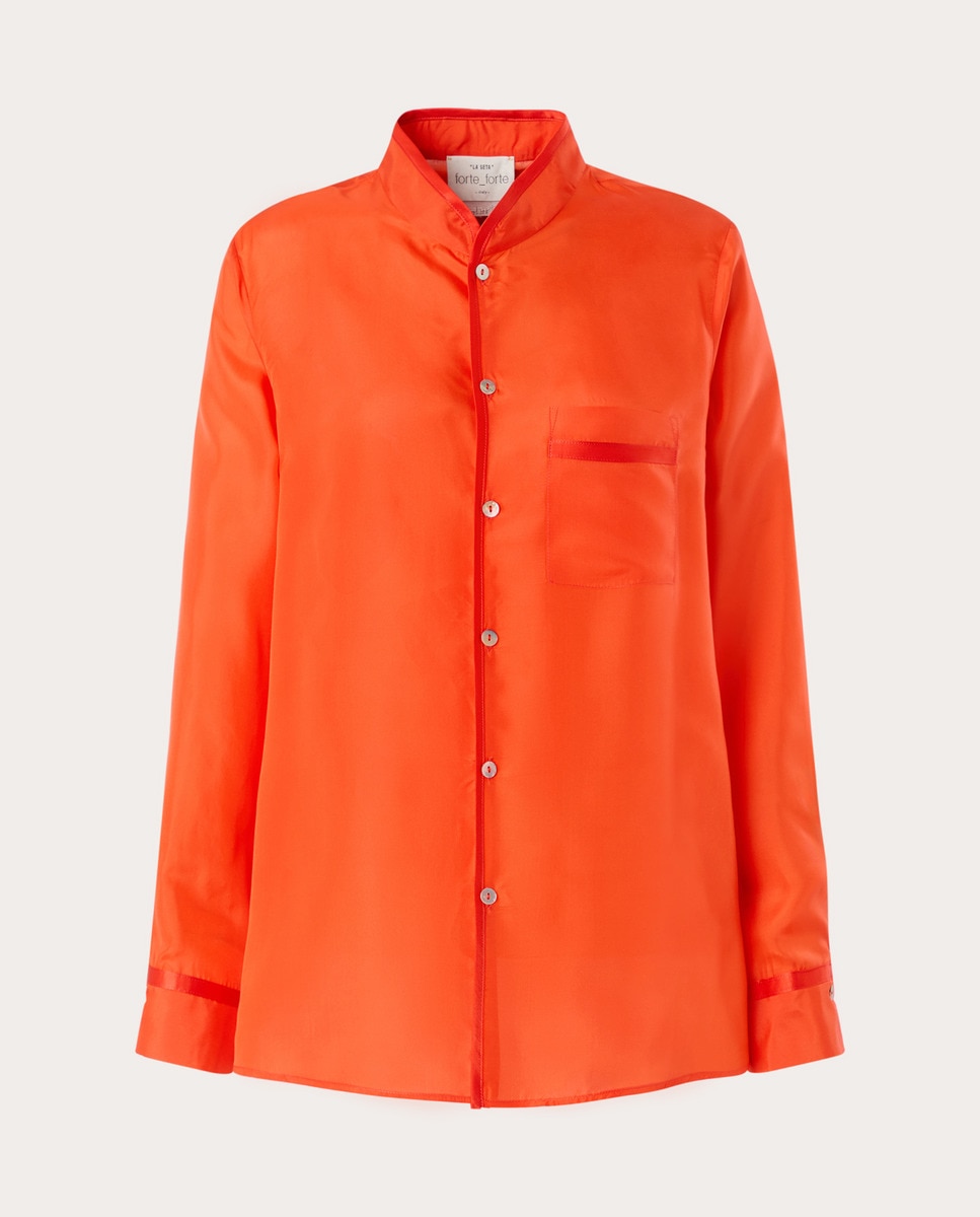 Camisa de seda Laranja-1