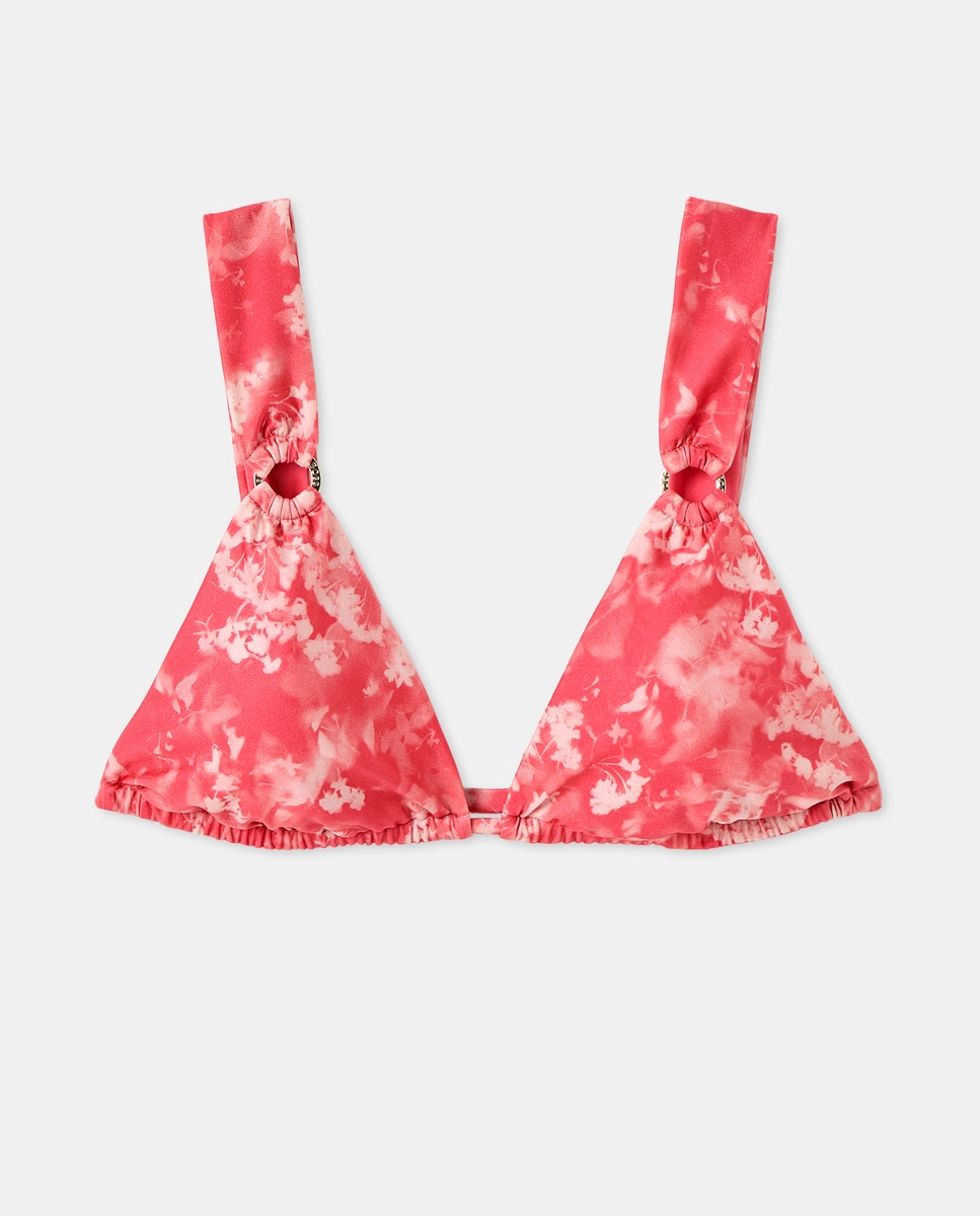 Soutien Confecionado em Tecido Brilhante com Estampado Floral Laranja-4