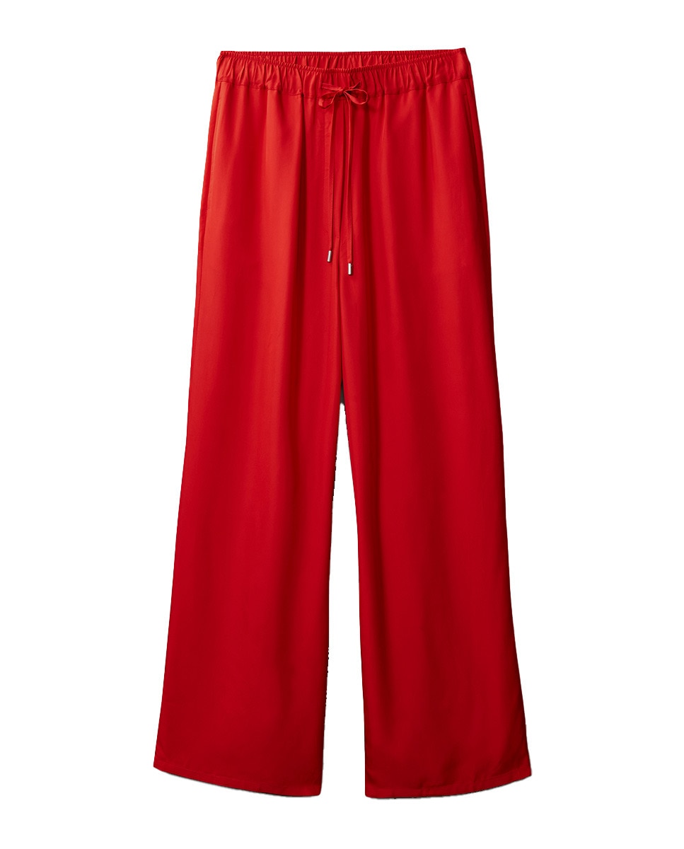 Calças fluidas Vermelho-7