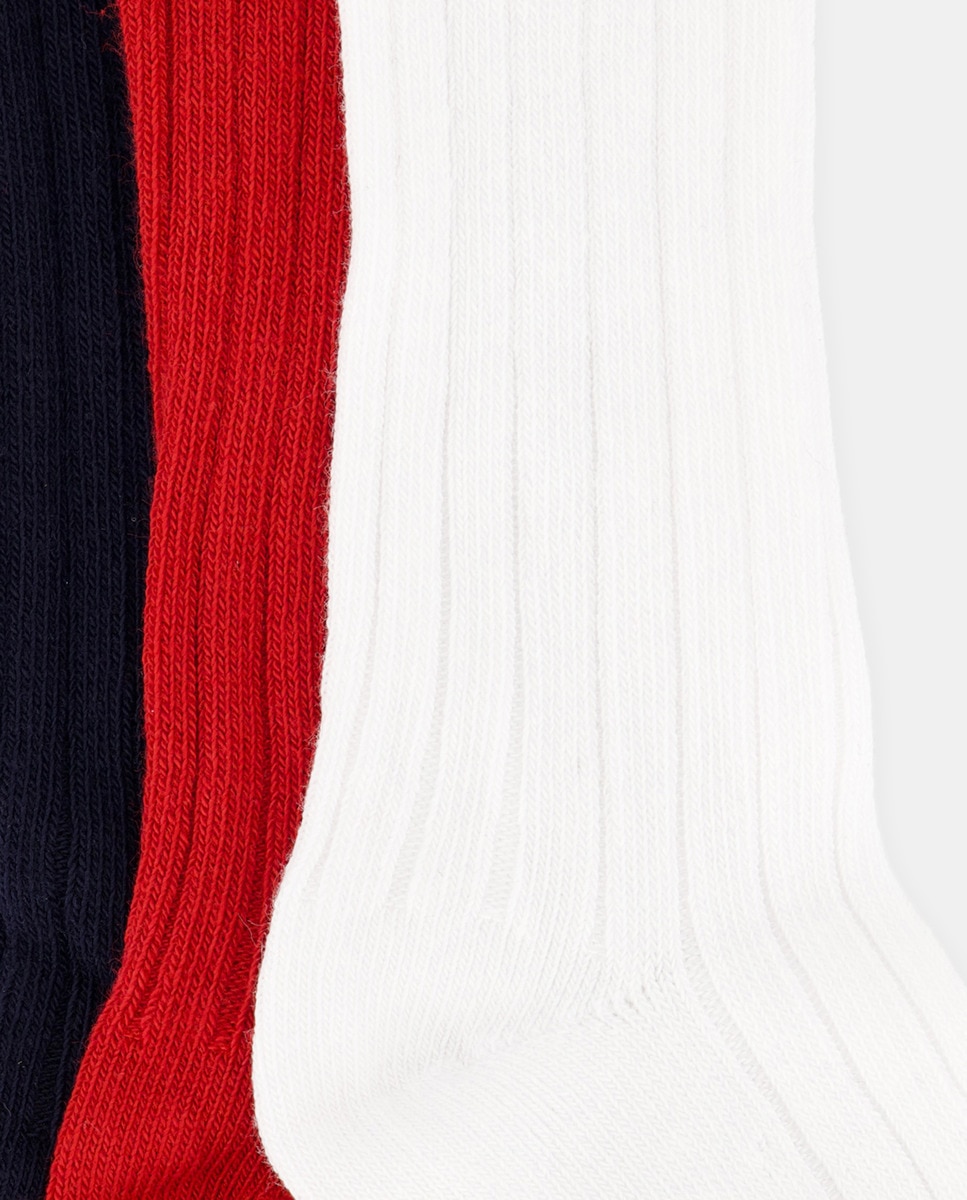 Pack 3 calcetines altos canalé de bebé niño - Cotton Juice - Multicolor Multicolor-3