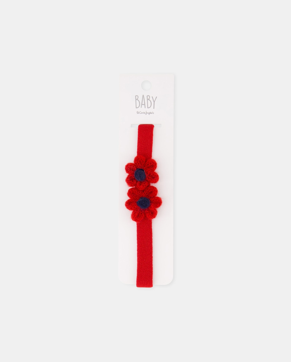 Fita de Cabelo com Estampado Floral 600 Vermelho-1