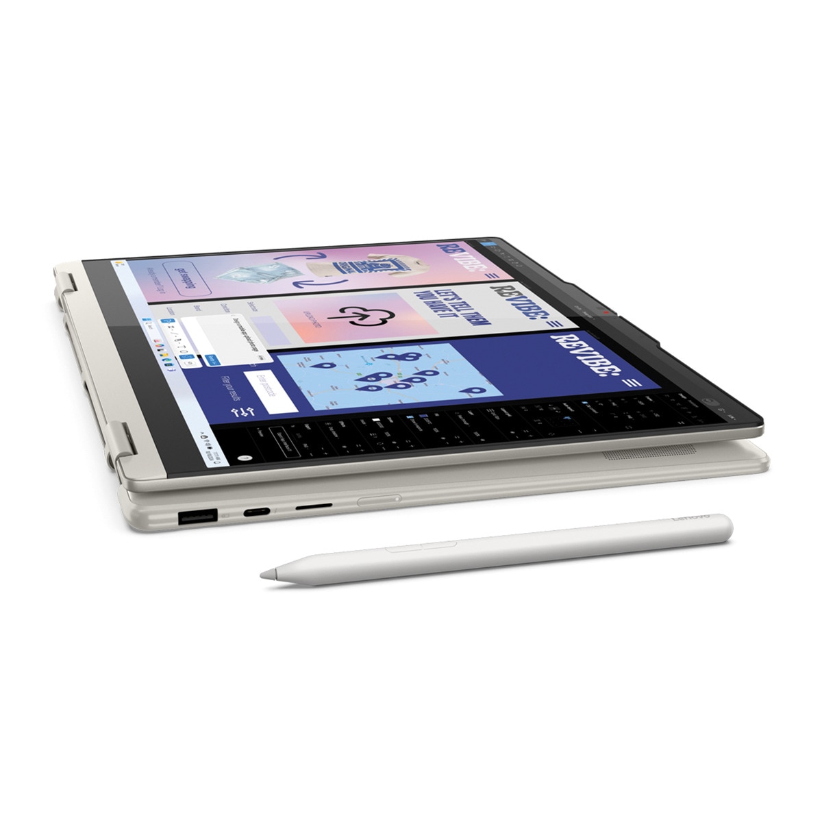 Convertible 2 en 1 Lenovo Yoga 7 14ILL10 Copilot+PC, Intel Core Ultra 7-258V, 32GB, 1TB SSD, 14", W11 Seashell-4