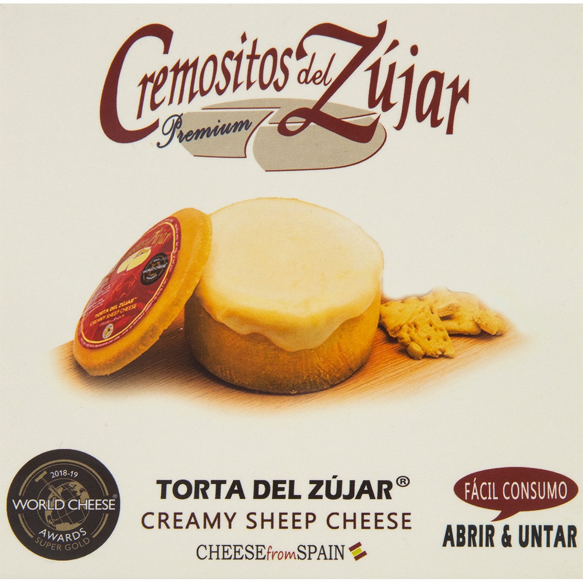 Torta del Zújar elaborado con leche cruda de oveja Merina sin gluten caja 200 g - Cremosito Zujar