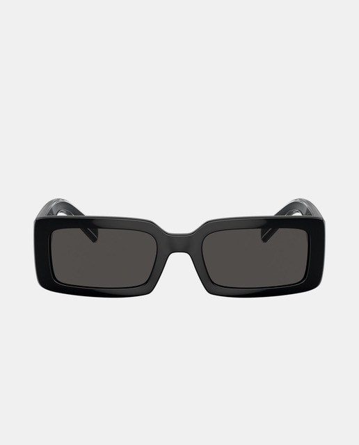 Imagen 0 de Gafas de sol de mujer rectangulares en negro con detalle de la marca