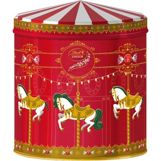 LINDT LINDOR milk chocolate bonbons in a music tin 425 g