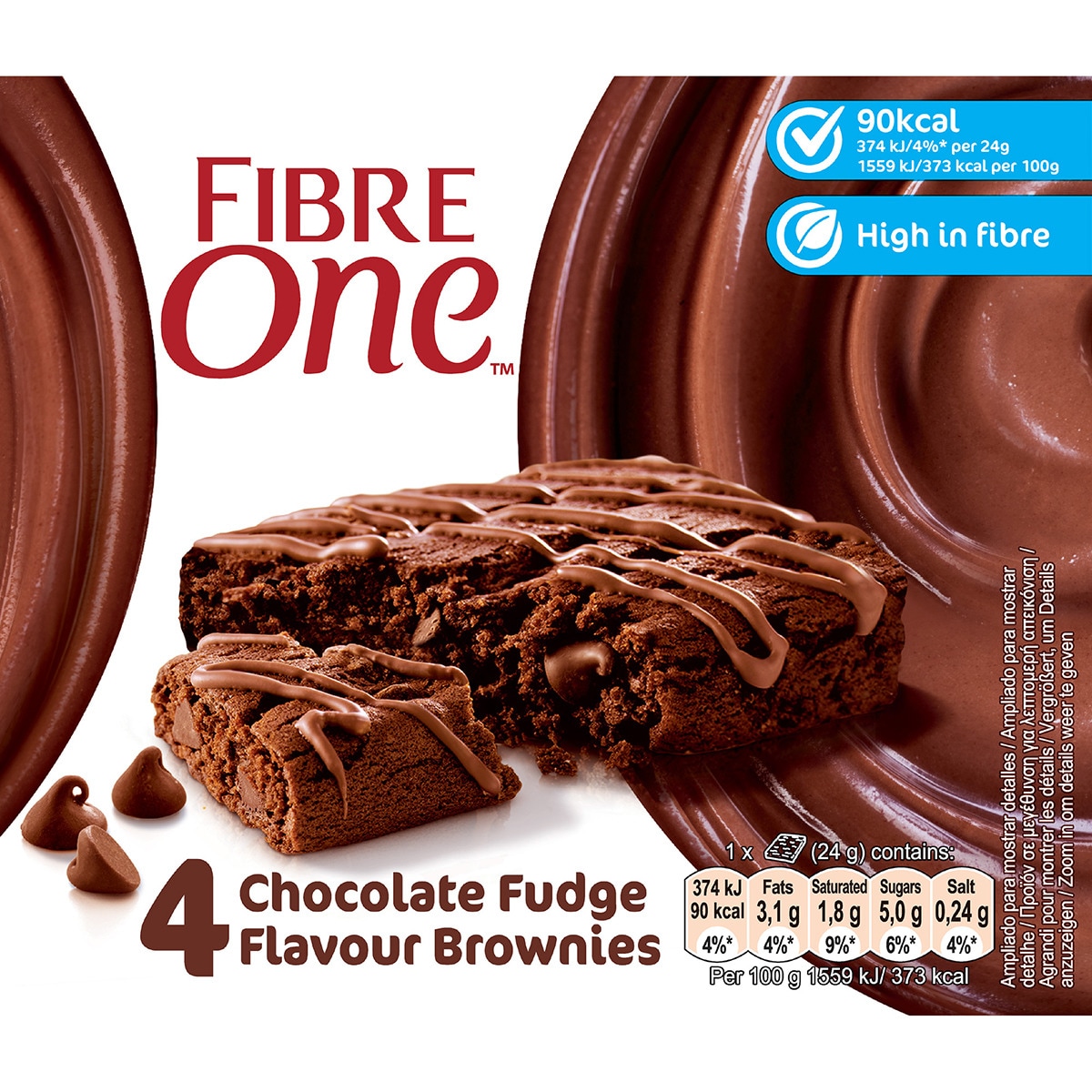 barrita de brownie de chocolate 4 unidades