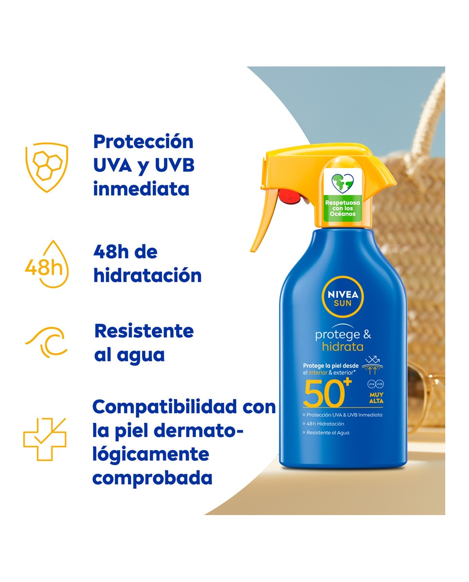 Spray Solar FP50+ Protege & Hidrata 270 ml Nivea - 270 ml 4