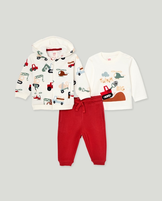 Imagem 0 de Conjunto de 3 Peças de Bebé com Estampado de Fantasia