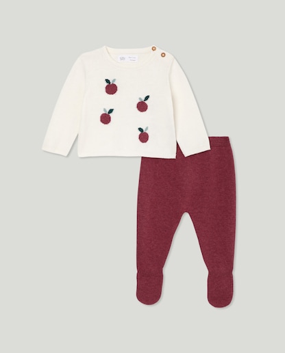 Imagen 0 de Conjunto largo punto fino jacquard de bebés