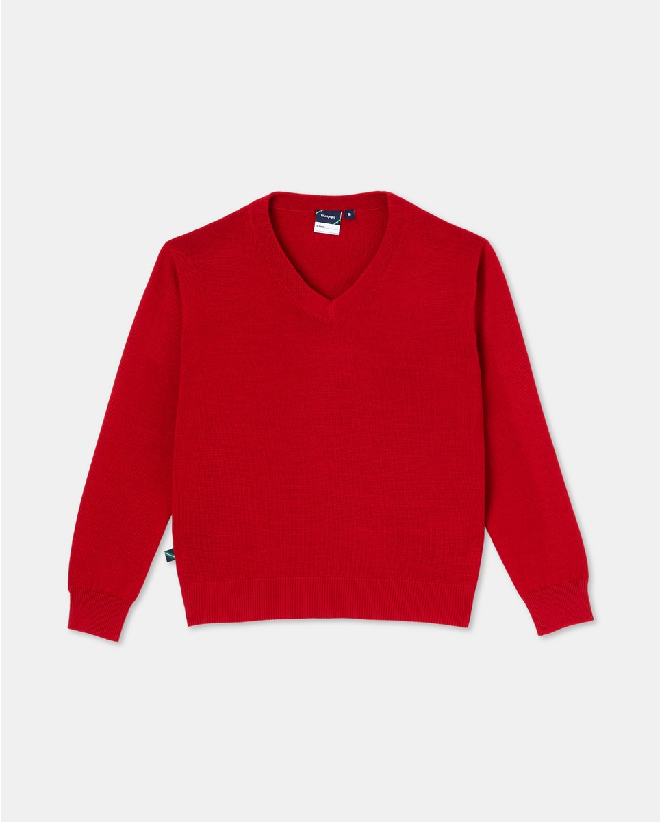 Jersey básico cuello pico - Kids El Corte Inglés - Rojo Rojo-1